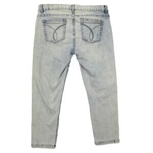Vintage Y2K Calvin Klein Crop Jeans Womens 8 Acid Wash Distressed Low Rise 32x23